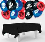 Kit festa Homem Aranha Decoração Toalha Preta + 25 balões