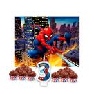 Kit Festa Homem Aranha Vela N3 + Painel + 100 Forminhas
