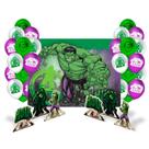 Kit festa hulk Decoração Aniversário Painel+ Balão+ Display