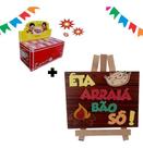 Kit Festa Junina 50 Caixas De Biribinhas + Lousa Decorativa