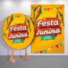 Kit Festa Junina Painel Redondo + Retangular Sublimado