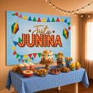 Kit festa junina Painel+Toalha Julina Arraia decoração TNT