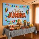 Kit festa junina Painel+Toalha Julina Arraia decoração TNT