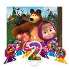 Kit festa Masha e o Urso decoração Painel + Vela + Display