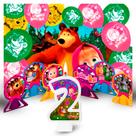 Kit festa Masha e o Urso Display +Painel + Bexigas + vela 2