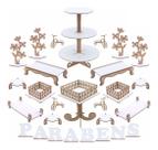 Kit Festa Mdf Branco - Torre De Doces Redonda - 28 Peças Kit Festa Mdf Branco - Torre De Doces Redonda - 28 Peças