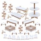 Kit Festa Mdf Provençal Branco - Linha Premium - 26 Peças