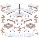 Kit Festa Mdf Provençal Branco - Linha Premium - 28 Peças
