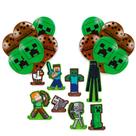 Kit festa Minecraft Decoração Aniversário 8 Display+25 Balão
