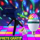 Kit Festa Mini Projetor Canhão Holográfico Led + Lâmpada Giratória