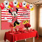 Kit Festa Minnie vermelha Decoração aniv Balão+Toalha+Painel