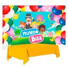 Kit festa Mundo Bita Anive Toalha Amarela+ 25 balões +Painel