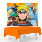 Kit festa Naruto Decoração Anives Toalha Laranja +Painel TNT