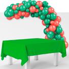 Kit festa Natal Decoração 200 bexigas +Toalha Verde + fita