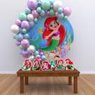 Kit Festa Painel Redondo Aniversário Ariel Baby Decoração Cenários- IMPAKTO VISUAL