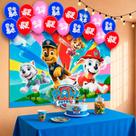 Kit Festa Patrulha Canina Decoração aniv Balão+Toalha+Painel