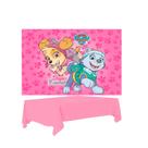 Kit festa Patrulha Canina Rosa Decoração Painel TNT + Toalha