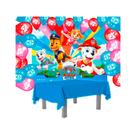 Kit festa Patrulha Canina Toalha Azul + 25 balões N9+ Painel