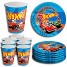 Kit Festa Pratos e Copos para Aniversário Comemoração - Hot Wheels - 8un Cada - Festcolor