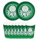 Kit Festa Pratos e Copos para Aniversário Comemoração - Palmeiras - 16 un Cada - Festcolor Kit Festa Pratos e Copos para Aniversário Comemoração - Palmeiras - 16 un Cada - Festcolor