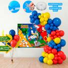 Kit festa Sonic Decoração Aniversário Painel + 150 balão