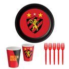 Kit Festa Time Sport Futebol 8 Copos 200 ml 8 Pratos 18 cm 8 Garfos Festcolor Inspire sua Festa Loja