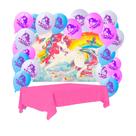 Kit Festa Unicornio Decoração Anive Painel +25 Balão +Toalha