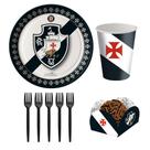 Kit Festa Vasco 8 Copos 200 ml + 8 Pratos 18 cm + 8 Garfos + 40 Porta Forminha Festcolor - Inspire Sua Festa Loja