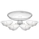 Kit Festas Com Prato Para Bolo Com Pé E Potes Para Docinhos Em Cristal Kit Festas Com Prato Para Bolo Com Pé E Potes Para Docinhos Em Cristal