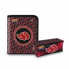 Kit Fichário Sasuke Uchiha Com Folhas E Divisórias + Estojo Naruto