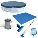 Kit Filtro 1.250 Litros/hora + Capa 305 Estrutural + Forro + Kit Limpeza Intex