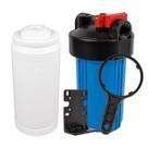 Kit Filtro Carcaça Transparente 10 + Cartucho Carvão Ativado Cor Azul