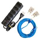 Kit filtro linha 5 tomadas + cabo rede 10 m + 2 adaptadores