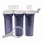 KIt Filtro Triplo BBI 9.3/4" Transparentes PT230TR/T para Fabricação de Cerveja Artesanal Estágios de Filtragem em Poli