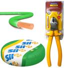 Kit Fio Flexível 10mm Verde Sil 100m + Alicate Corte Diagonal 6" Pol Tramontina