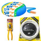 Kit FIo Flexivel Azul Sil 4mm + Passa Fio 20M + Alicate Tramontina 6" Polegadas