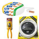 Kit FIo Flexivel Branco Sil 4mm + Passa Fio 20M + Alicate Tramontina 6" Polegadas