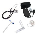 Kit Fisioterapia Com Esfigmo Esteto Martelo Trena Goniometro