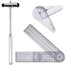 Kit Fisioterapia Goniômetro Grande Pequeno + Martelo Buck