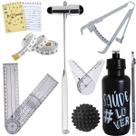 Kit Fisioterapia Martelo Goniômetro Grande Pequeno Fita Imc