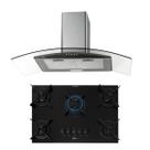 Kit Fit Line Fischer: Coifa 90 cm e Cooktop 5B Trempe Iron Voltagem:220 Kit Fit Line Fischer: Coifa 90 cm e Cooktop 5B Trempe Iron Voltagem:220