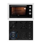 Kit Fit Line Fischer: Forno Elétrico Branco e Cooktop 4B Tripla Chama