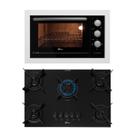 Kit Fit Line Fischer: Forno Elétrico Branco e Cooktop 5B Trempe Iron