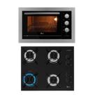 Kit Fit Line Fischer: Forno Elétrico Inox e Cooktop 4B Aramado