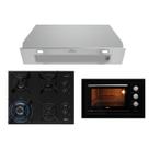 Kit Fit Line Fischer: Forno Elétrico Preto Cooktop 4B TC e Depurador