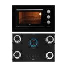 Kit Fit Line Fischer: Forno Elétrico Preto e Cooktop 5B Aramado Voltagem:220