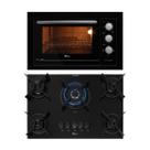 Kit Fit Line Fischer: Forno Elétrico Preto e Cooktop 5B Tripla Chama