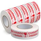 Kit fita Adesiva Cuidado Frágil 40mm x 300 Metros Para Embalagem JD37