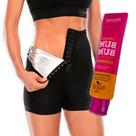 Kit Fitness Bermuda Shorts Efeito Sauna Forro Térmico + Gel Creme Redutor Medidas Celulites Estrias