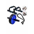 Kit Fitness: Roda Abdominal, Flexão e Corda